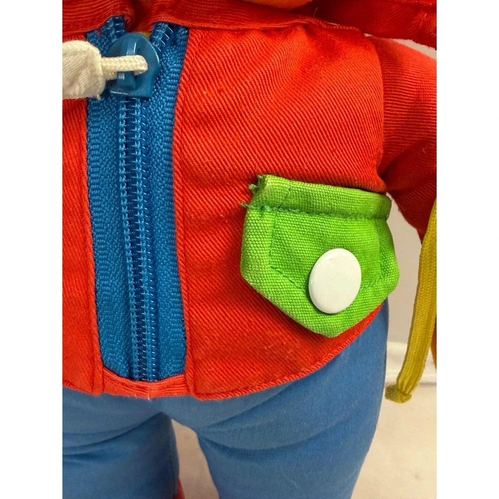 Vintage Sesame Street Dress Me Up Ernie Plush Zipper Button Snap Buckle Toy 15